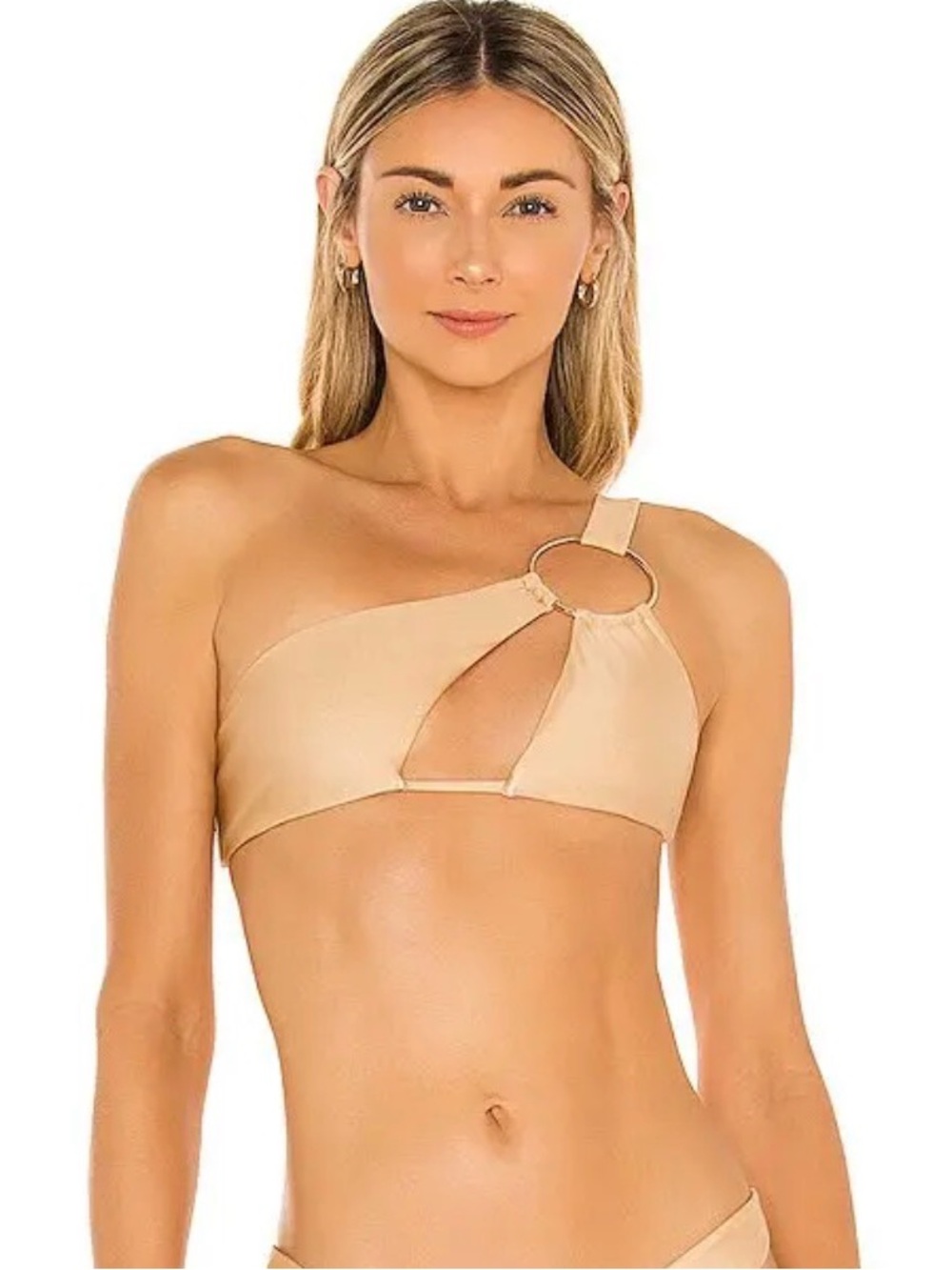 Camila Coelho Patricia Nude One-Shoulder Ring Bikini top Size‎ Small